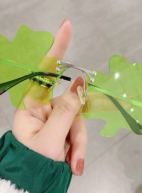 英式小清新三叶草眼镜