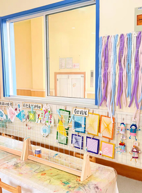 幼儿园毛线网格墙面墙饰环创材料