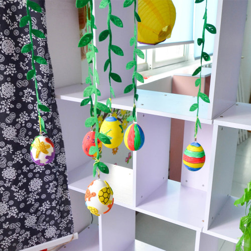 幼儿园吊饰 教室装饰走廊挂饰创意手工diy绘画材料仿真彩绘鸭蛋 - 图2