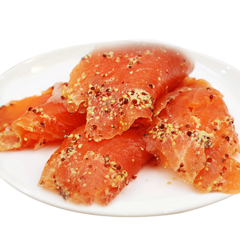 烟熏三文鱼切片香草冷熏生鱼片日料寿司刺身即食健身轻食代餐沙拉 - 图1