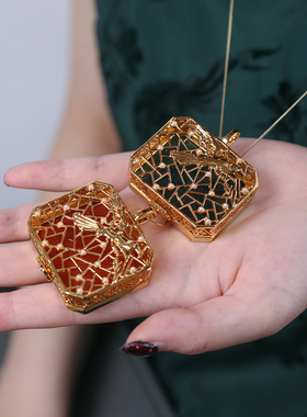 和合仙人纯银可打开香丸吊坠项链