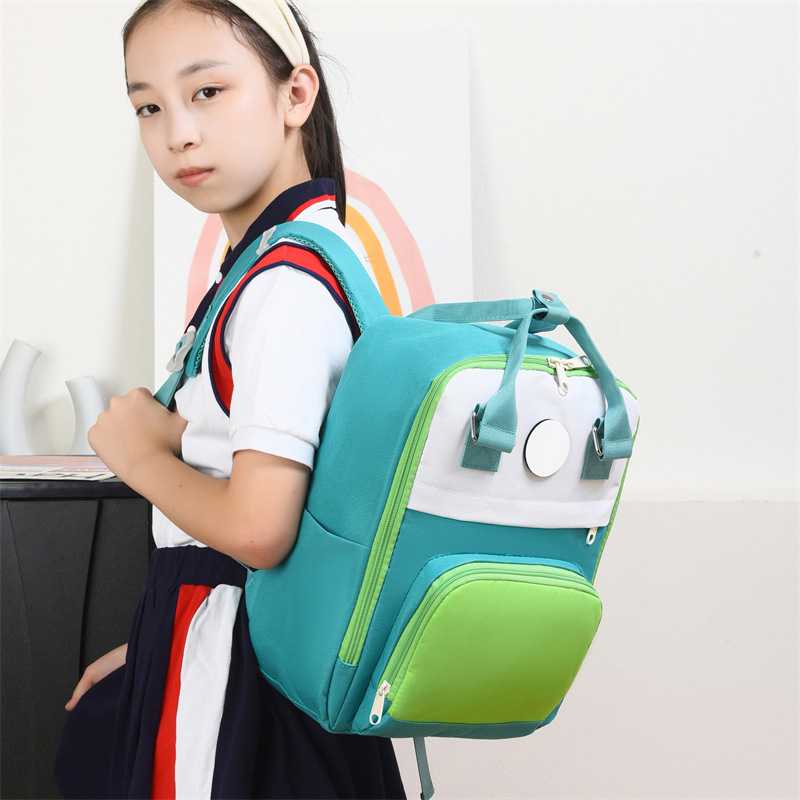 时尚撞色小学生书包1-3年级轻便大容量儿童双肩包可定 制logo - 图0