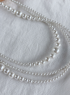 极细长款小米珠澳母贝珍珠项链女