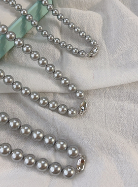 倪妮同款925银真多麻珍珠项链女