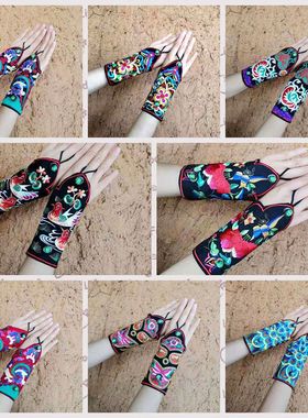 云南民族风复古手镯布腕女绣花护腕刺绣手链复古时尚手套