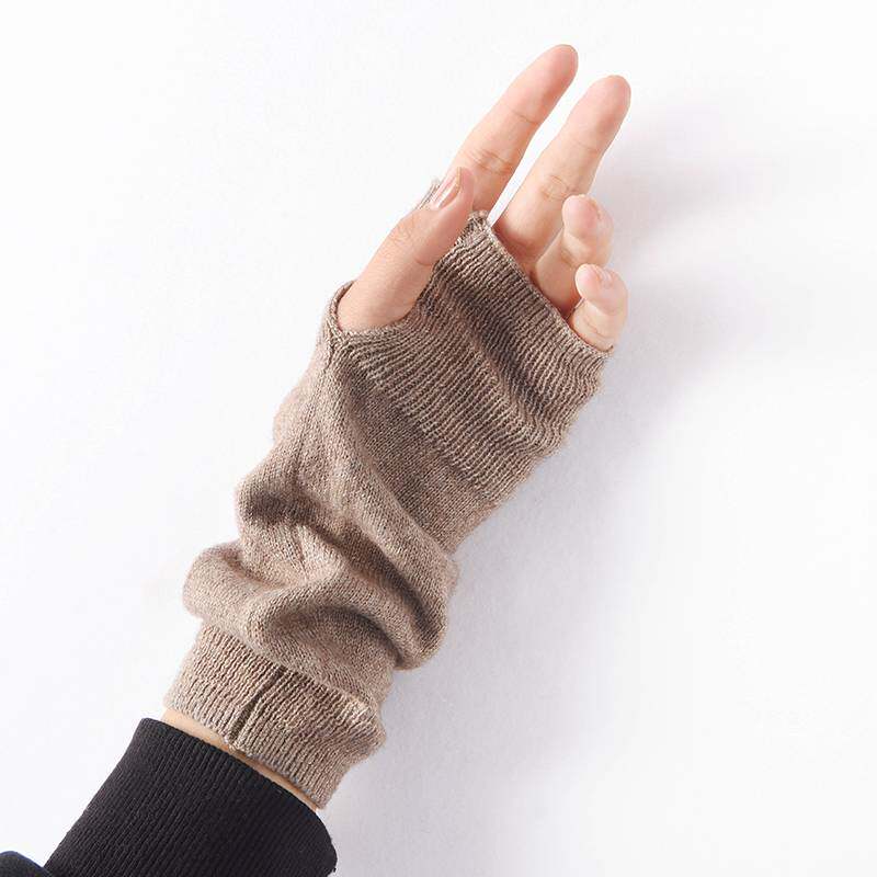 羊绒半指手套女冬保暖护腕羊毛针织短款假袖子男学生打字露指手套,淘宝优惠券,粉丝福利购,淘宝优惠卷