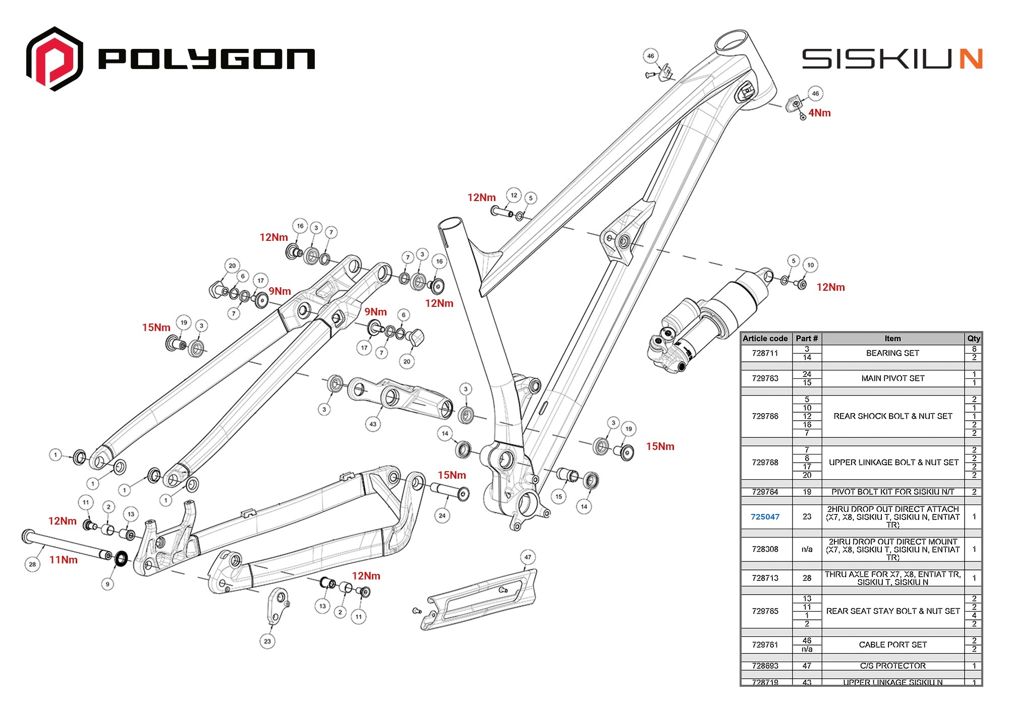 Polygon自行车配件 DH9/N9/T8/T7/D7/D5/ 尾钩/转点/螺丝/挂耳等 - 图1