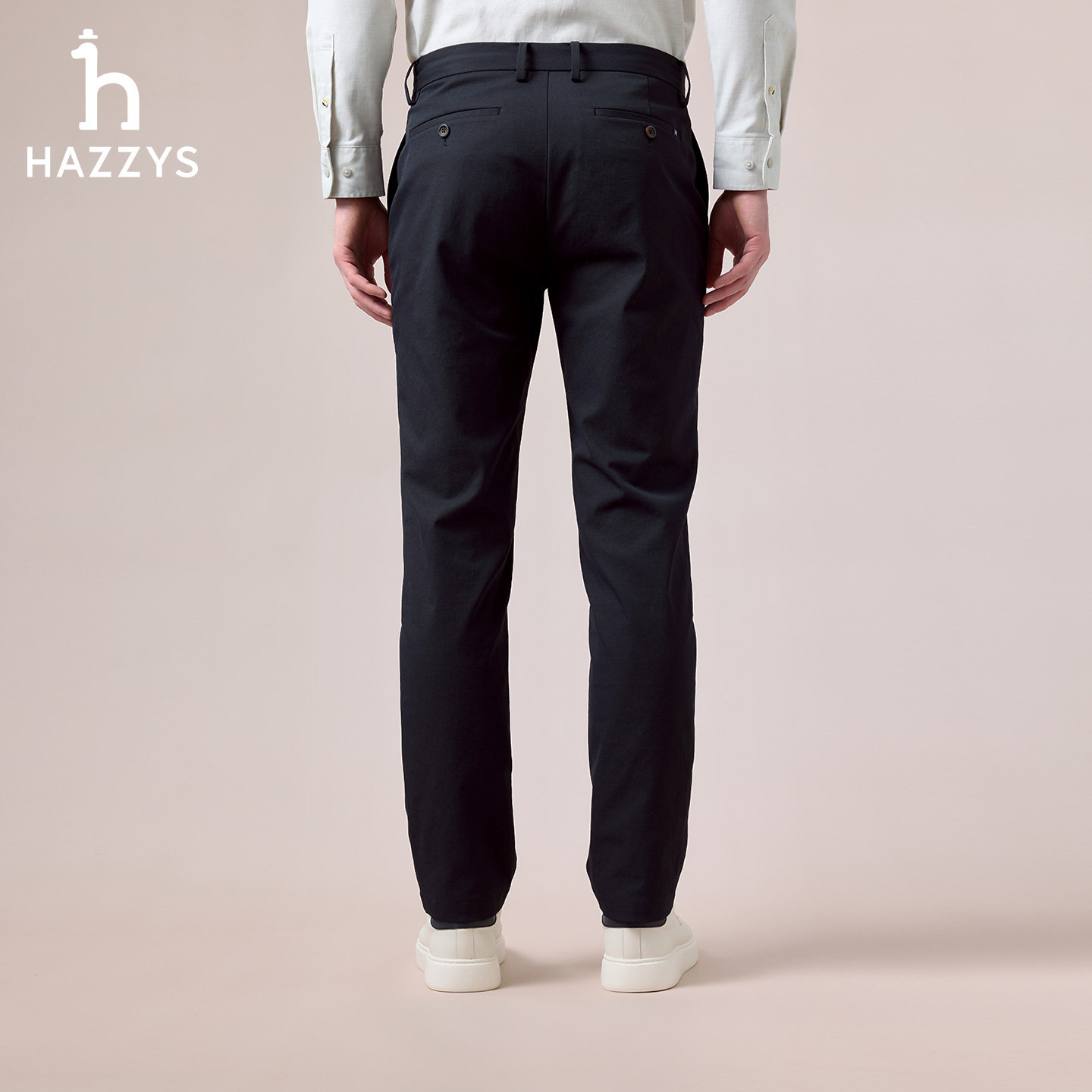 【商场同款】HAZZYS哈吉斯2025秋季新品男装休闲通勤净色长裤下装,淘宝优惠券,粉丝福利购,淘宝优惠卷