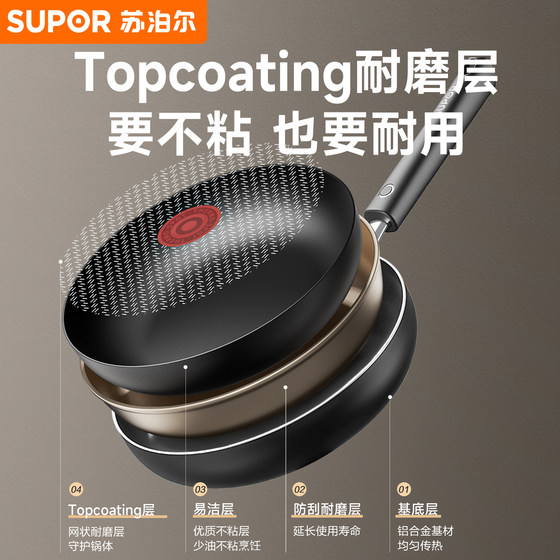 Supor pan non-stick pan household flat pan pancake omelette steak induction cooker special pancake pan