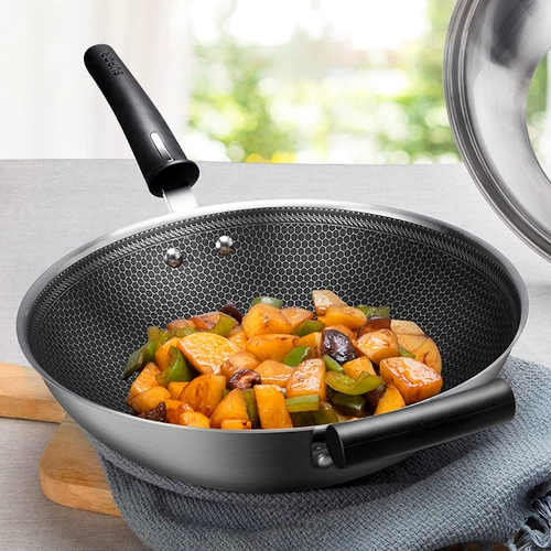 Supor wok 304 нержавеющая сталь сотовый кристалл щит меньше масляного дыма вок газовая индукционная плита многофункциональная бытовая