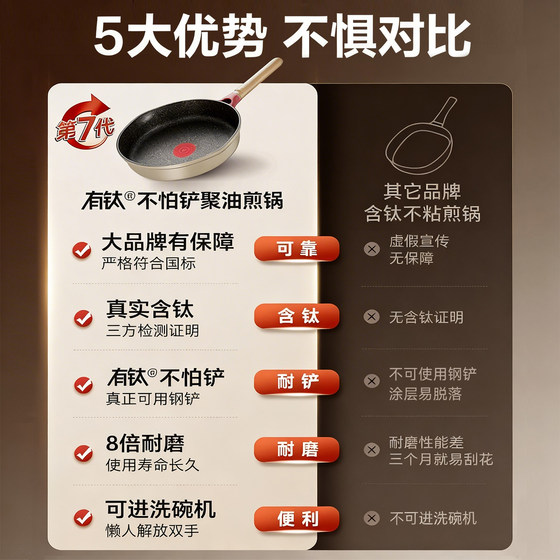 Supor has a titanium frying pan that is not afraid of shoveling, a household poly-oil non-stick frying pan, a universal induction cooker