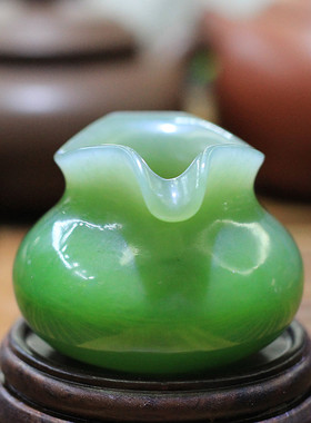 俄罗斯碧玉公道杯 和田玉碧玉壶 俄碧菠菜绿 正品特价