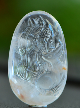 鲍氏水晶白兔毛发晶男女款吊坠