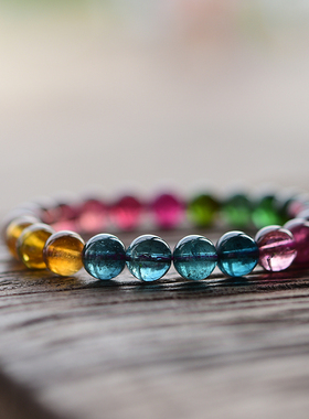 手链鸽血红彩虹碧玺