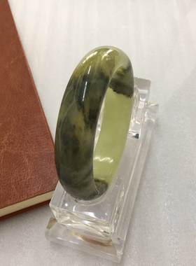 特价包邮纯天然玉石手镯微裂柳裂岫玉手镯 A货水墨柳裂手镯