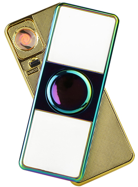 念玉和田玉火机充电钨丝防风静音无燃料白玉指尖陀螺打火机发光