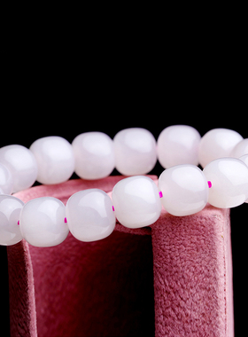 手链紫罗兰桶珠子弹性天然和田玉