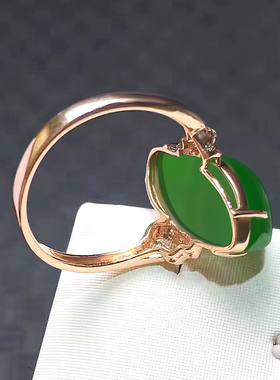 念玉珠宝18k黄金镶戒指带证书