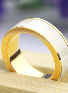 念玉珠宝18k黄金镶白尾戒单身