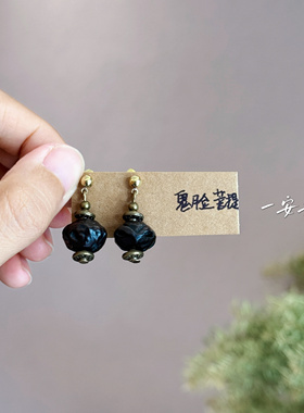 一安手作  天然木质耳坠 文艺复古森系耳坠 原创手工特色百搭耳坠