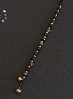 一安手作 银曜石手链 细手链 黑色手串 叠戴中性小众个性女生手串