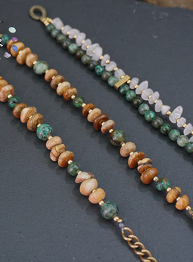 一安手作 原创天然石编绳手链 定制手链 还挺显白 男生戴也酷的