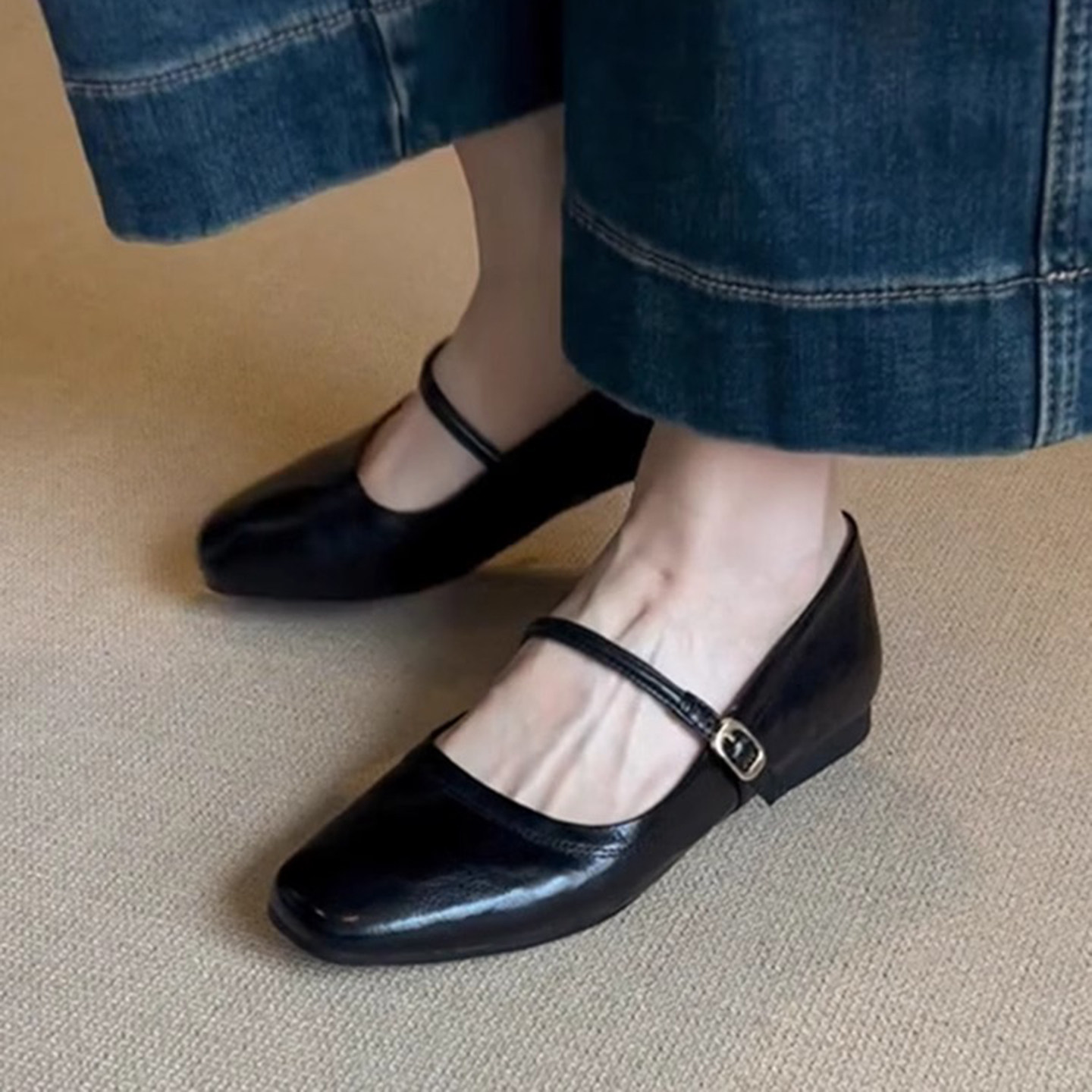 羊皮版~法式真皮复古玛丽珍鞋女浅口气质仙女风通勤不累脚小皮鞋,淘宝优惠券,粉丝福利购,淘宝优惠卷