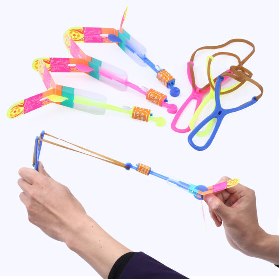 Luminous slingshot flying arrow