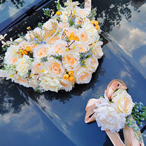 Han Style Senteo Master Wedding Gift Car Decoration Car Head Flower Suit Creative Wedding Emulation Head Caravan Laflower Supplies Complete Arrangement