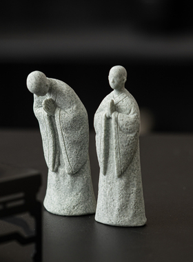 晨翔青砂石礼仪僧佛像佛陀小摆件