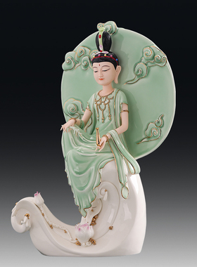 晨翔观音陶瓷佛像家用客厅供奉