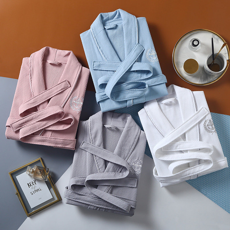 酒店男女士春夏纯棉长款情侣浴袍 mysteryveil睡袍/浴袍