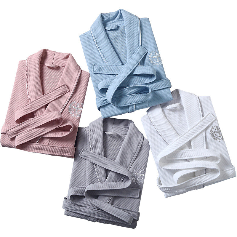 酒店男女士春夏纯棉长款情侣浴袍 mysteryveil睡袍/浴袍