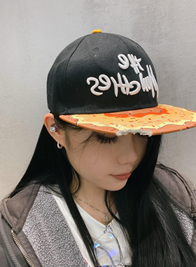 美式街头嘻哈街舞棒球帽子女2025新款帅气咬一口甜甜圈鸭舌帽男潮