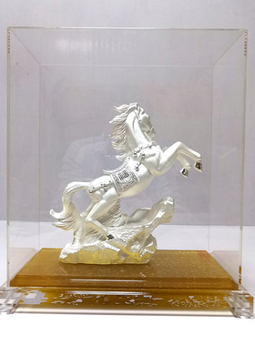 纯银开业商务礼品马到成功摆件