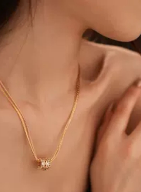 达令 几何多层项链 女士衣服配饰 精致时尚锁骨链 法式气质颈链