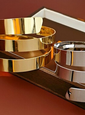 达令 ~不掉色！设计感金色环形多层手镯 女士手链 高级感镯子手饰