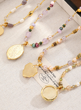 达令 淡水珍珠新中式长款项链 时尚百搭氛围感颈链 毛衣链 锁骨链