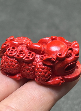保真朱砂貔貅平安扣招财转运吊坠