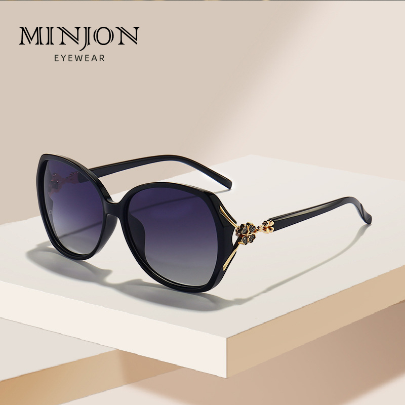 墨镜方圆脸女士高级感四叶草偏光大框眼镜潮流优雅复古街拍太阳镜 - 图2