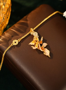 原创时尚气质高级感轻奢小鱼吊坠项链小众设计感镶锆石锁骨链3014