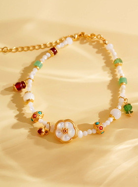 天然母贝梅花轻奢新中式手链