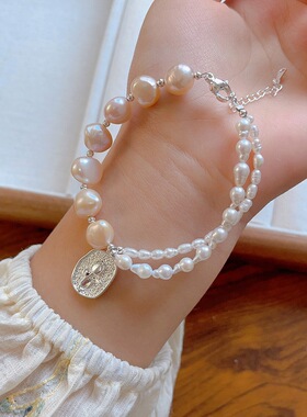 天然巴洛克淡水珍珠郁金香手链