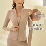 Спортивная ветрозащитная куртка, лонгслив для тренировок с молнией, осенняя одежда для йоги, в обтяжку, для бега