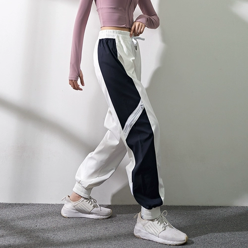 Штаны, быстросохнущие повседневные брюки для тренировок, оверсайз, для бега, высокая талия, свободный прямой крой