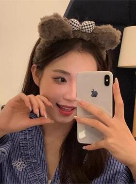 可爱毛绒猫咪发箍女秋冬新款