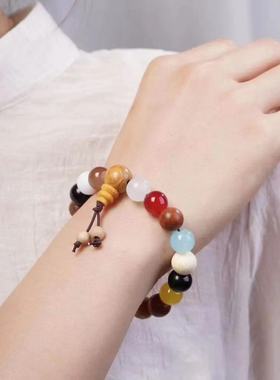 民族民族菩提精致手链十八玻璃风手链情侣风珠三手串籽界牌灵隐