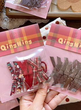 新款韩系儿童初秋手打结碎花头绳女童可爱幼儿园拇指圈秋冬领结圈