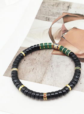 椰蒂直切药片文玩三眼天珠手串