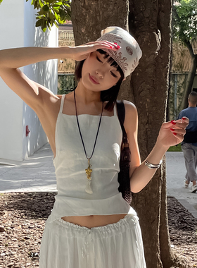 飒米长款流苏毛衣链18k金黄铜花朵氛围感波西米亚项链可调节